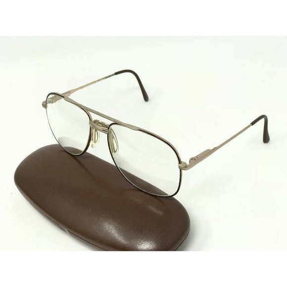 Vintage Viva Eyeglasses MOD1017 BRD 57[]18 140 Eyeglass Gold Brown Aviator Frame - Picture 3 of 12